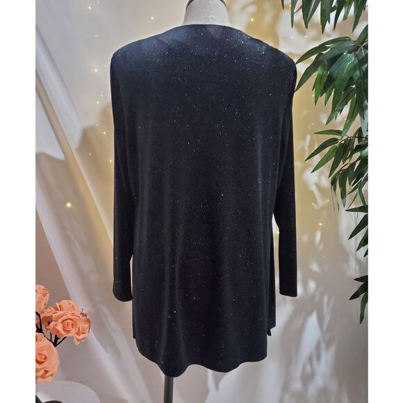 Vtg JBS LTD Velvet Sparkle Dot Button Tunic Top Womens Plus Size 1X Whimsygoth - Picture 3 of 10